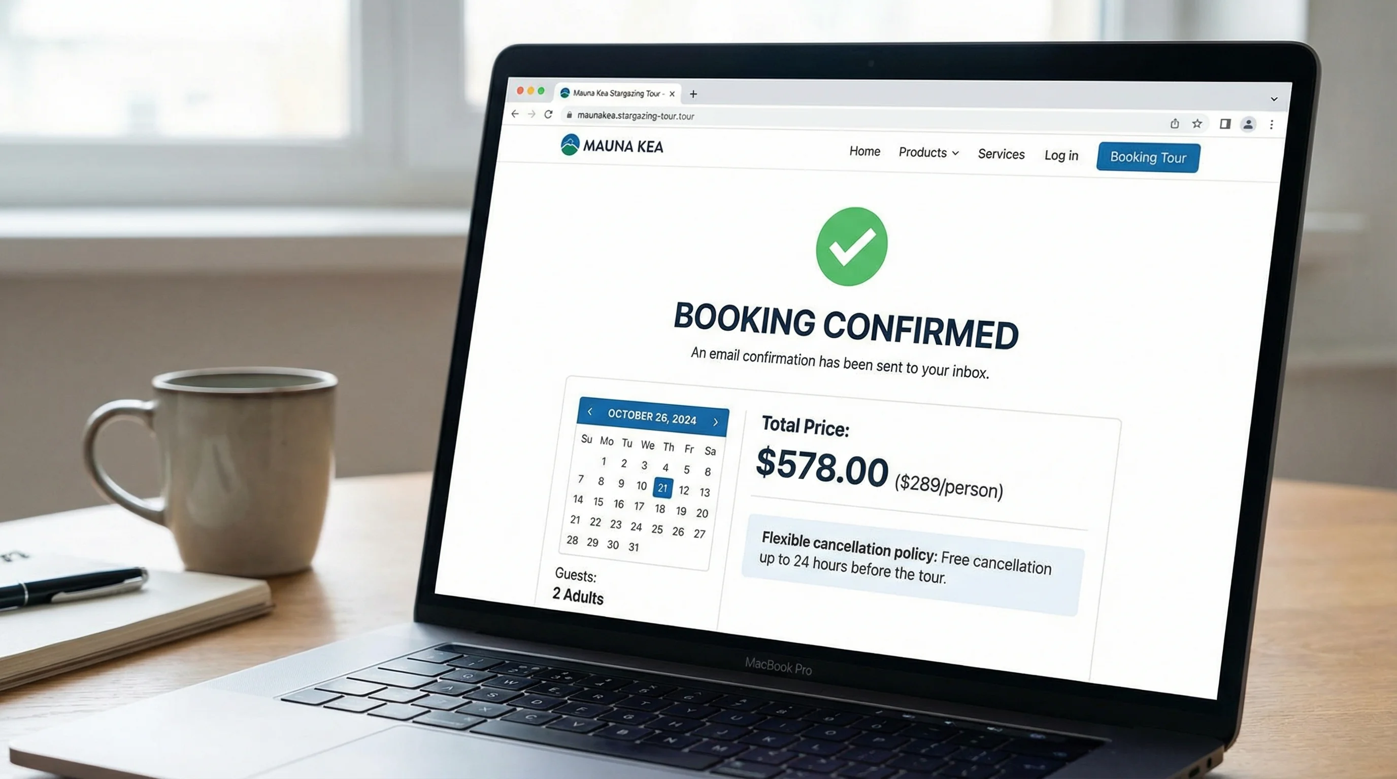 Easy online booking with instant confirmation and flexible cancellation up to 24 hours Online booking confirmation for Mauna Kea tour