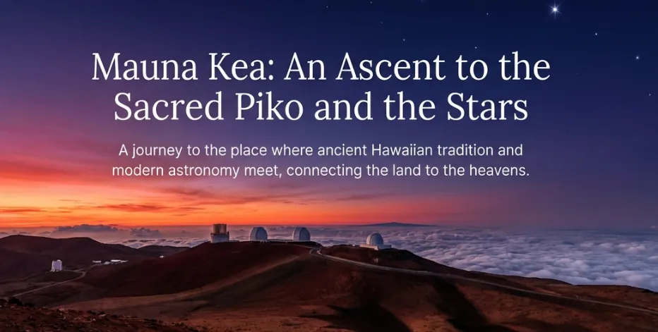 Mauna Kea represents the sacred connection between earth and sky - the piko of Hawaii Mauna Kea - an ascent to the sacred piko and the stars