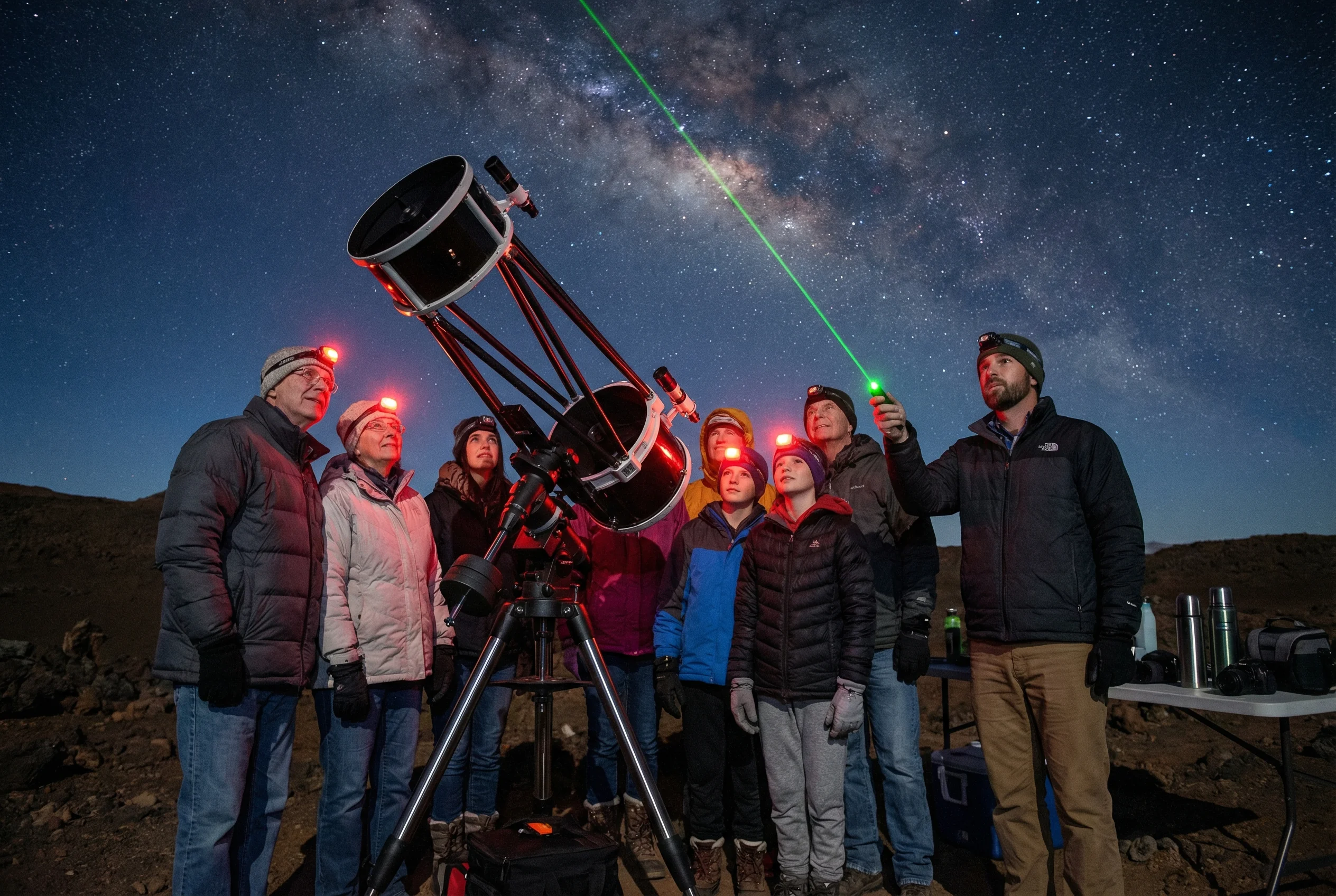 Guided Mauna Kea stargazing tour with telescope and group
